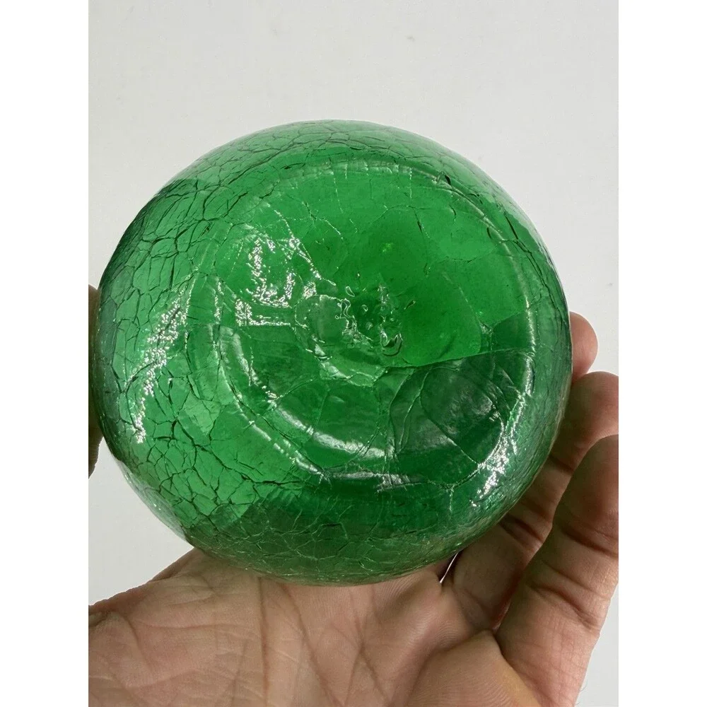 BLENK0 #39 Sm Pinched Crackle Ivy Vase - Green MCM